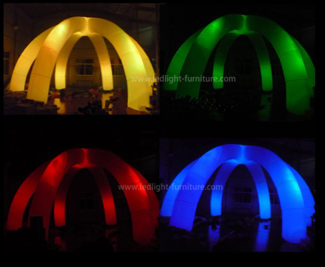 7 kleuren 6 de Deur Opblaasbare LEIDEN die van de Benenboog Licht voor Commercieel wordt aangepast tonen