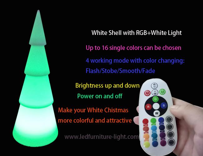 Draagbare LEIDENE van de Batterijmacht Staande lamp Witte Kerstboom met 16 Kleuren het Aansteken