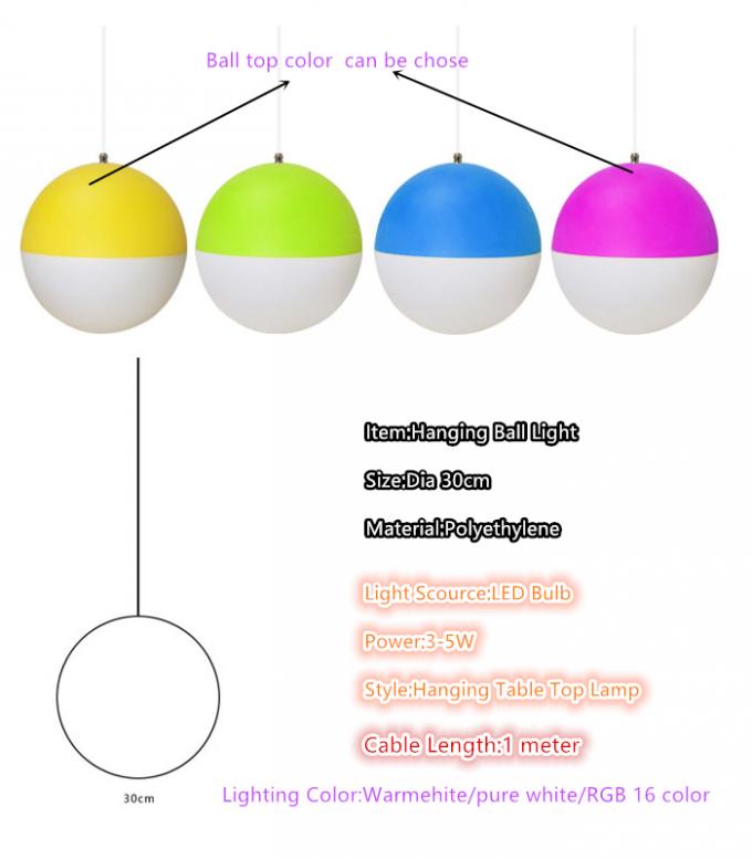 Opschorting Geleide Kleur die Lichte Bal 30cm veranderen het Licht van de Boltegenhanger
